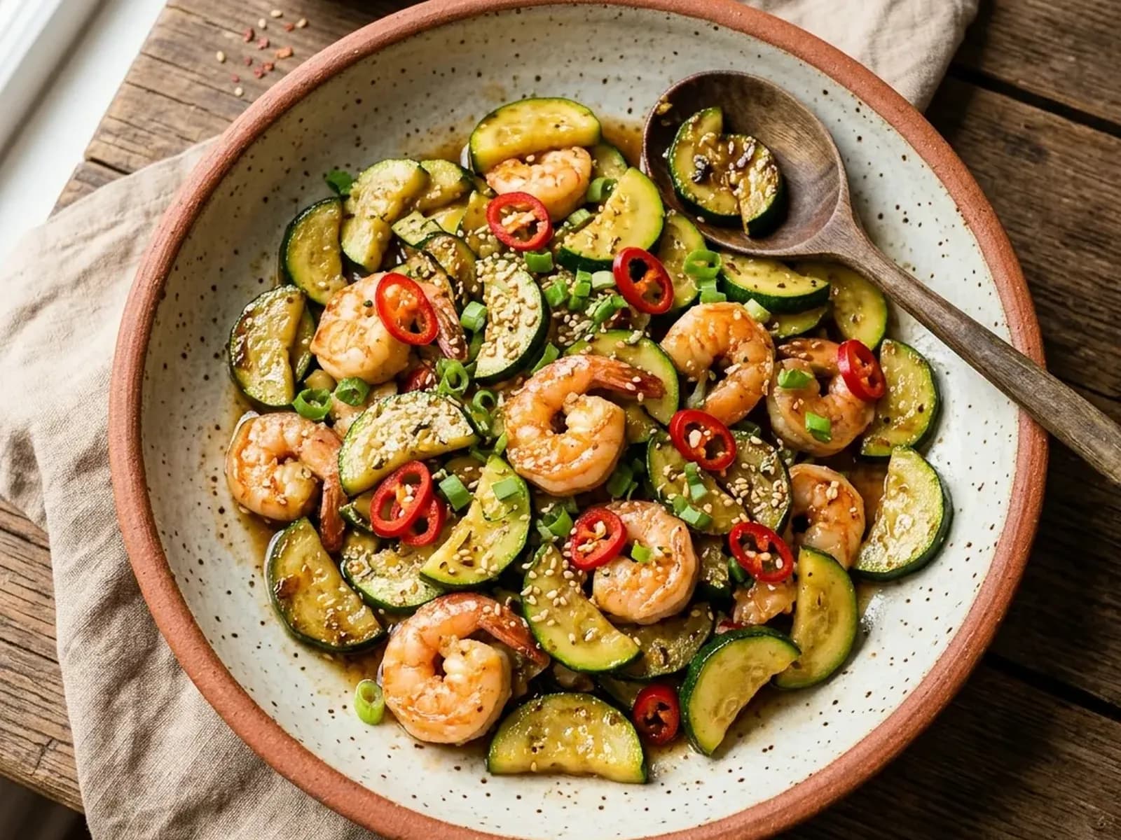 Zucchini & Shrimp Stir-fry