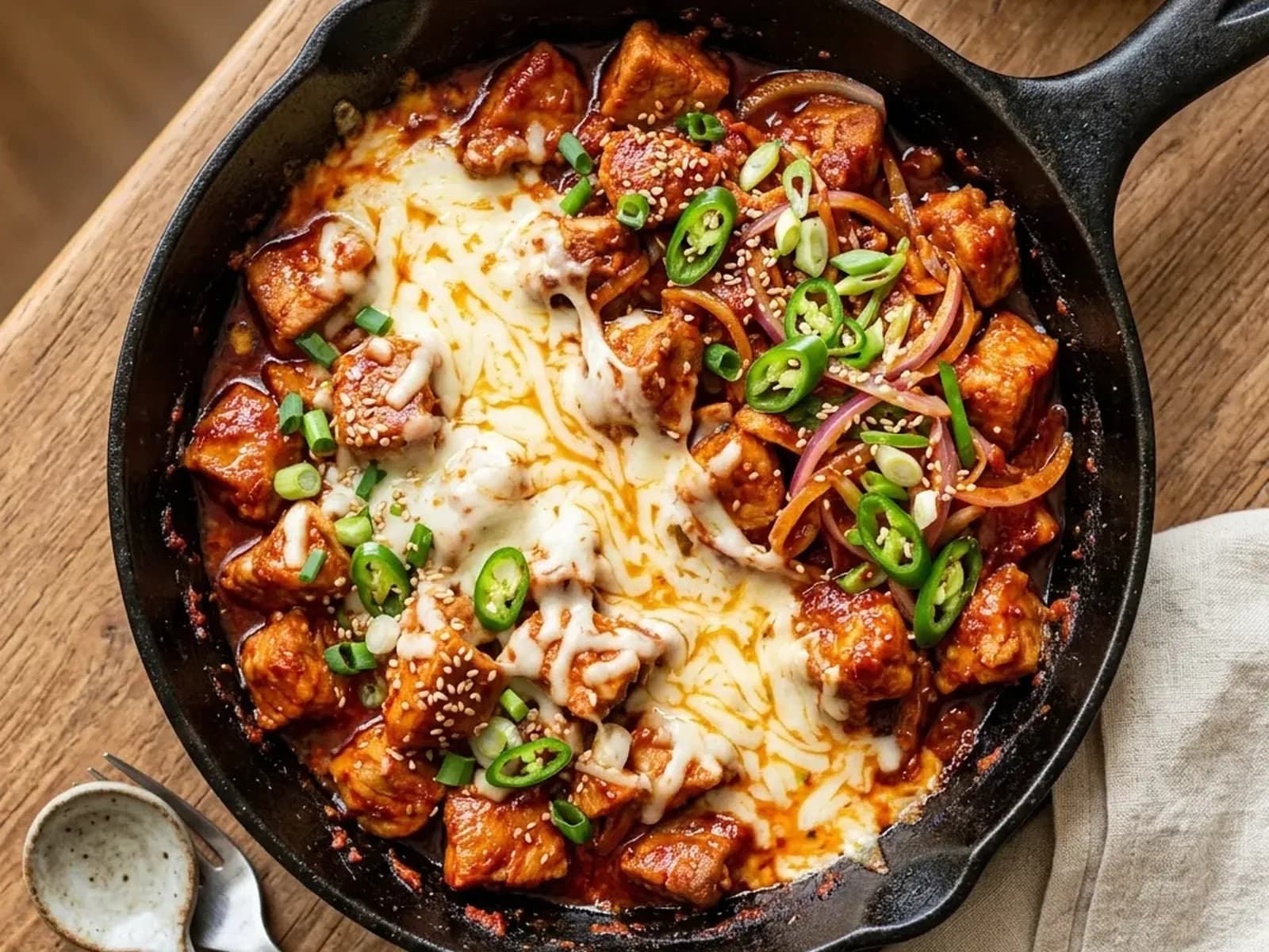 Cheese Gochujang Pork Stir-fry