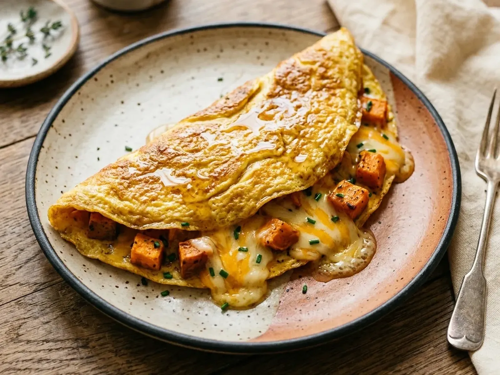 Sweet Potato Cheese Omelette