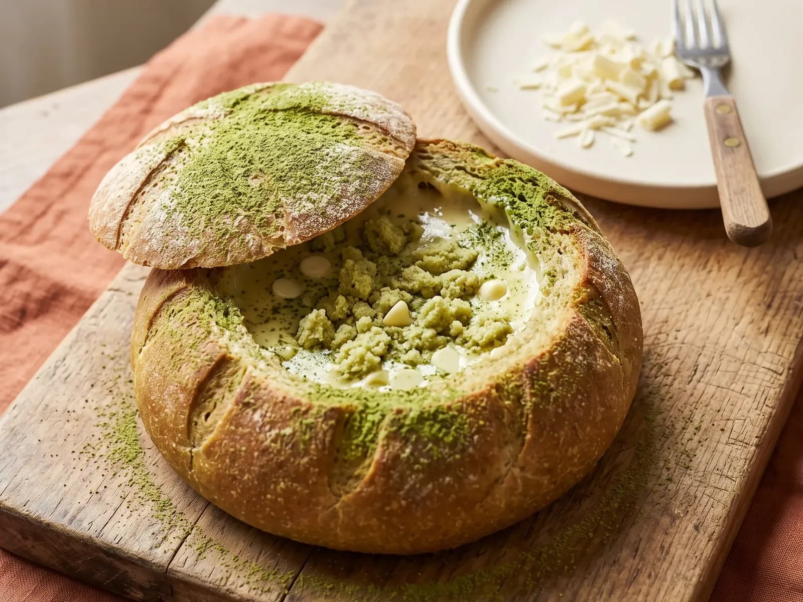 Matcha White Chocolate Pignata Bread