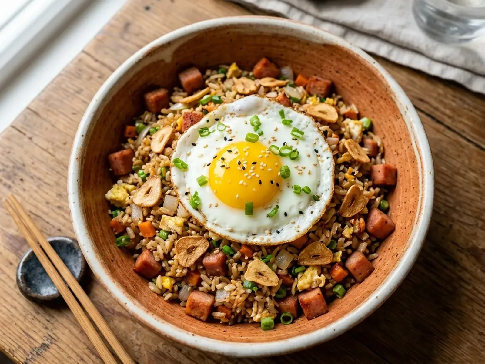 Spam Garlic Fried Rice